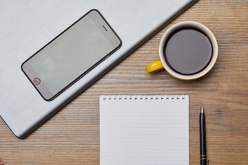 notebook on the table in office