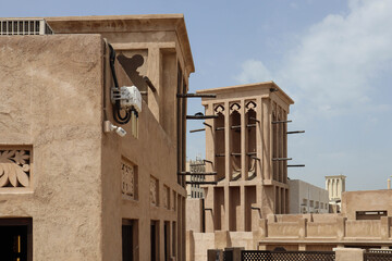 Reconstruction of old houses in Deira, with outdoor historic air conditioning system, in the old...