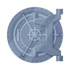 Fototapeta premium Closed Metal Safe or Strongbox for Securing Valuable Object Vector Illustration