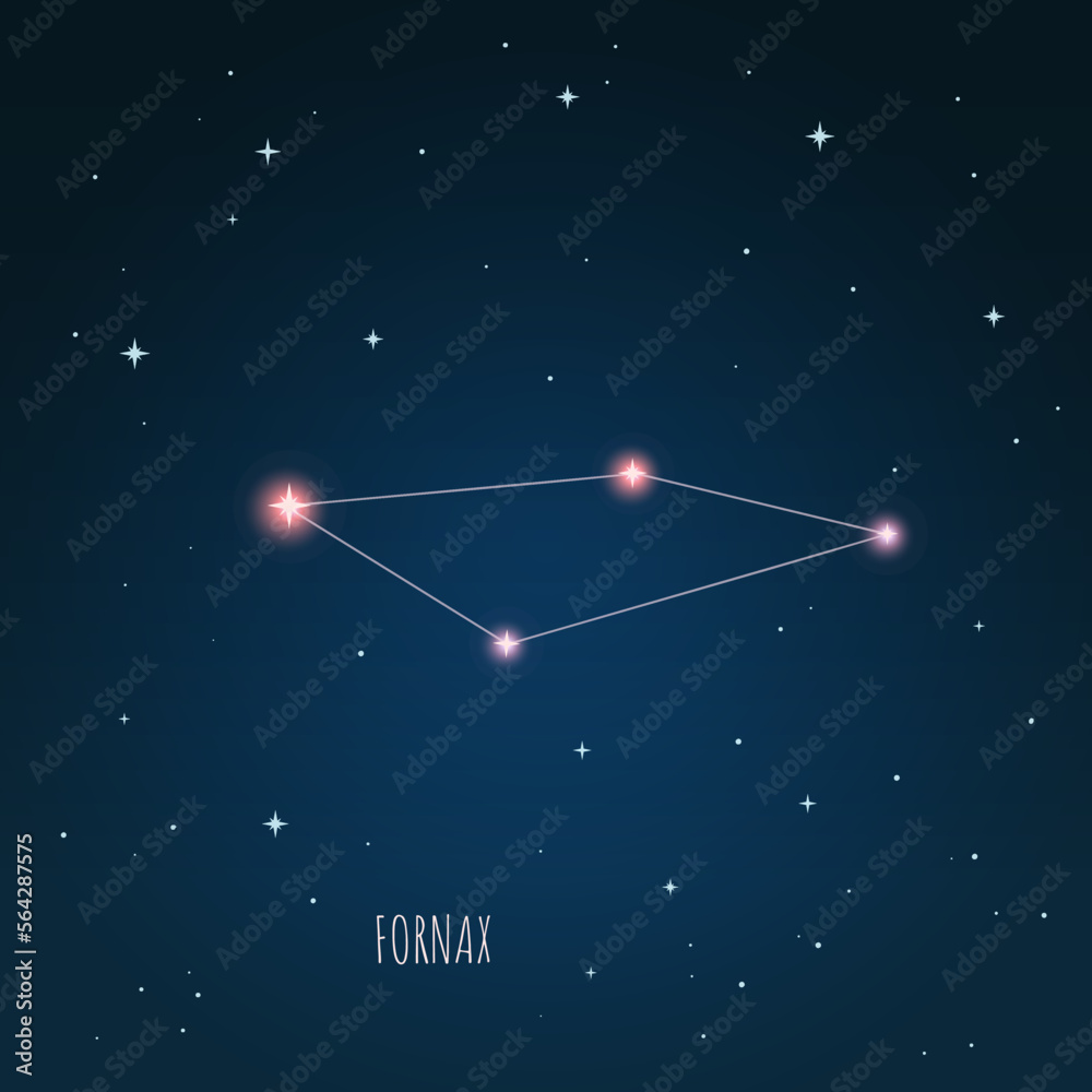 Canvas Prints constellation fornax scheme in starry sky. open space. vector illustration, constellation through a 
