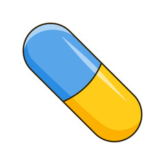 Colorful pill. Vector illustration. Cartoon