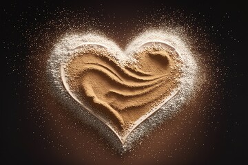 sprinkled sand heart , happy valentine's day - abstract romantic background banner ( love , valentine , wedding )