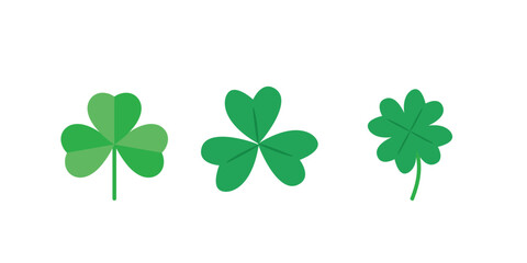 Good luck shamrock or a four leaf clover flat vector icon. Vector EPS.