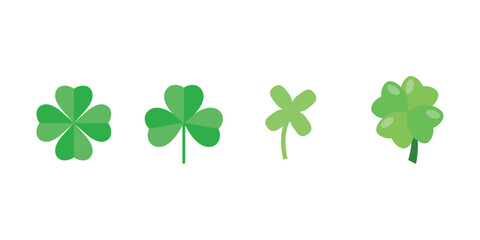 Good luck shamrock or a four leaf clover flat vector icon. Vector EPS.