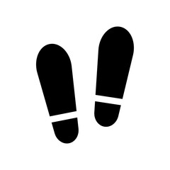 Footprint silhouette icon. Shadow of a foot. Vector.