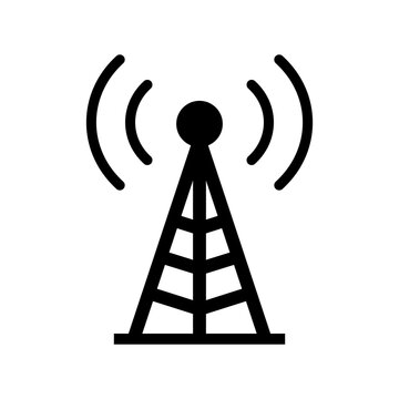 Cellular radio base station. Radio tower. Communication tower. Vector.