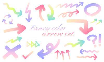 ファンシーカラーの夢かわいいもこもこ矢印セット