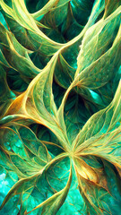 Fototapeta premium green gradient glass fractal colorful photo realistic illustration Generative AI Content by Midjourney