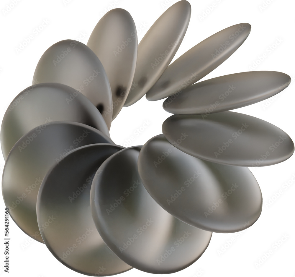 Wall mural 3d rendering. abstract geometric shapes illustration. modern minimal frosted glass objects isolated 