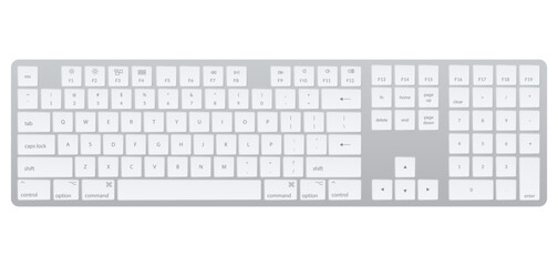 Computer keyboard. Laptop isolated gray key button board for digital pc. Modern image of computer keyboard. Flat vector illustration