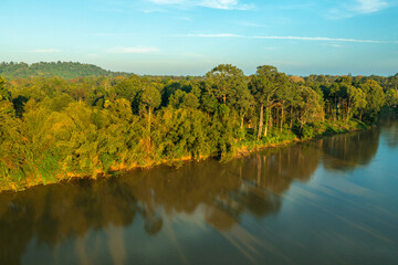 Aerial view of  The Song Dong Nai River in Cat Tien National Park, Vietnam