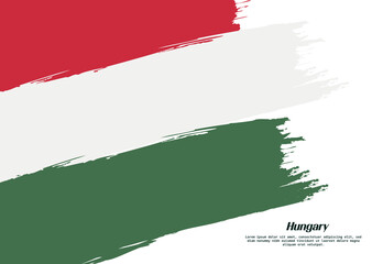 Hungary flag brush concept. Flag of Hungary grunge style banner background