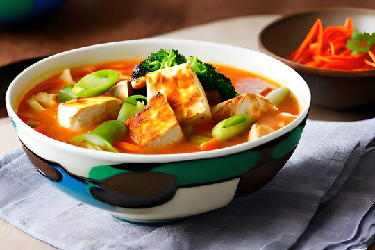 tofu with vegetables soup