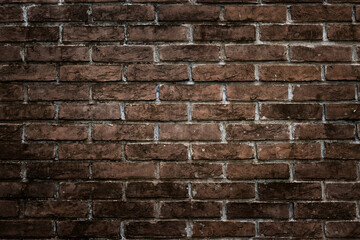 Dark rustic brick wall for texture and pattern background