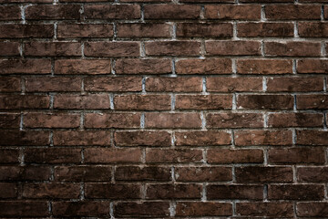 Dark rustic brick wall for texture and pattern background