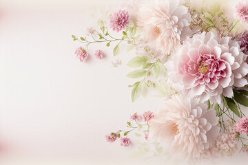 Soft Pink flowers for wedding background. Valentine's day flowers background. Generative AI