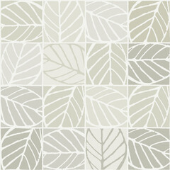 Fototapeta na wymiar Seamless pattern with elm tree branches and leaves in Undersaturated earth tones on beige background for surface design and other design projects. Realistic line art