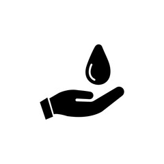 Hand with oil drop icon. Finance elements. Premium quality graphic design. Simple icon for websites, web design, mobile app, info graphics on white background