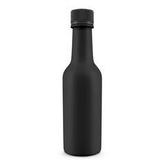 Black longneck bottle mockup transparent