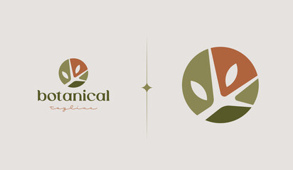 Leaf Flower Tree monoline. Universal creative premium symbol. Vector sign icon logo template. Vector illustration