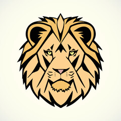 Fototapeta na wymiar Lion head 2d comic style illustration vector