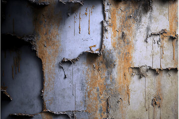 Degraded and damaged wall, wallpaper