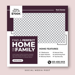Real estate social media template design