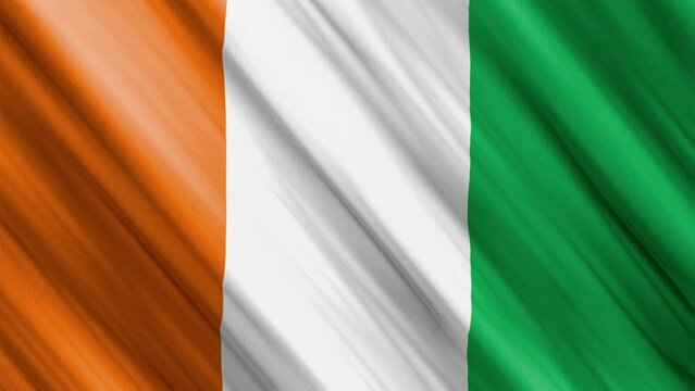 official waving flag of cote d'ivoire, independence day concept, 4K