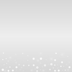 Silver Snow Vector Grey Background. Sky Snowfall