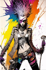 Rainbowcore glam metal rockstar