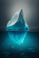 Iceberg floating on sea,  Generative AI.