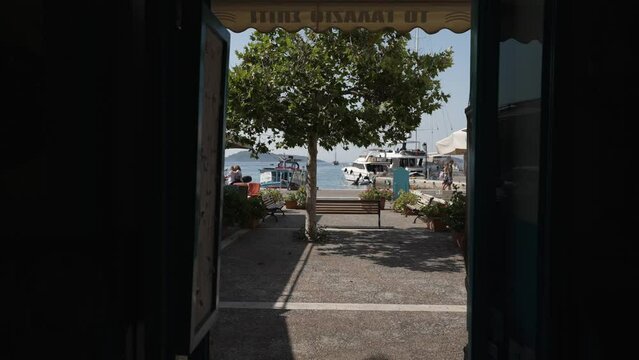 Cafes and restaurants in the Old Port, Skiathos Town, Skiathos, Sporades Islands, Greek Islands