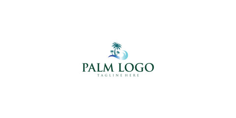Fototapeta premium Palm logo design with creative concept premium vector