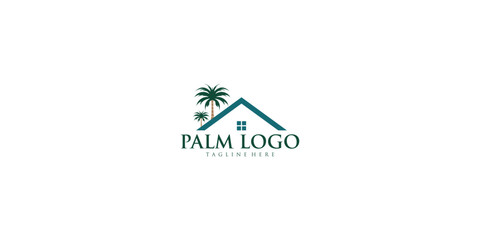 Obraz premium Palm logo design with creative concept premium vector