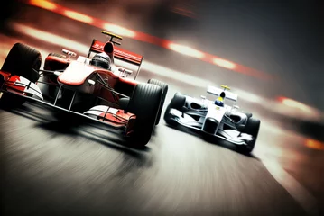 Foto auf Acrylglas Race car on the race track, generative ai © viperagp