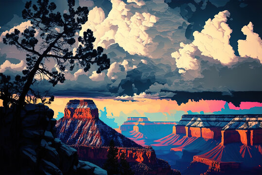 A painting of the Grand Canyon by generative AI