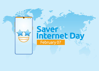 vector graphic of saver internet day good for saver internet day celebration. flat design. flyer design.flat illustration.