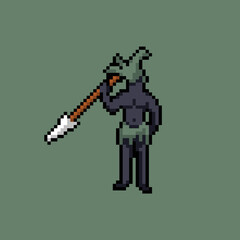 illustration vector graphic of pixel art character, good for your project and game.