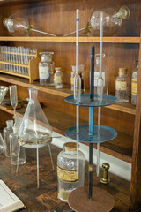 Old Science equipment for chemical experiment and produce.