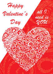 Valentines Day Card vector illustration