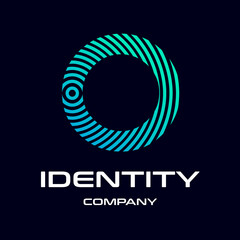 Circle technology O letter vector logo template. This font is modern and creative with digital concept. Can be used for branding, dot, corporate.