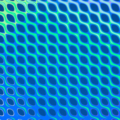 Blue Green Geometric Grid Pattern Design