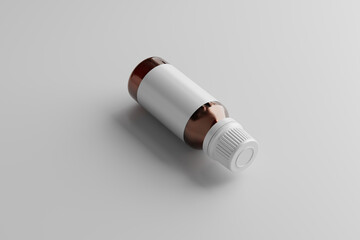 amber medicine bottle mockup