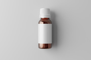 amber medicine bottle mockup