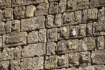 detail of the stones used in the roman theater of Acinipo in Ronda,Malaga
