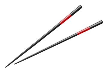 Black wooden chopsticks cut out
