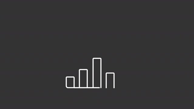 Animated energy use white line icon. Wasteful consumption. Inefficient usage growth. Seamless loop HD video with alpha channel on transparent background. Motion graphic design for night mode