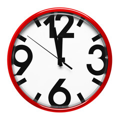 Red round clock cut out