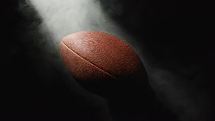 Football Ball Rotating With Smoke