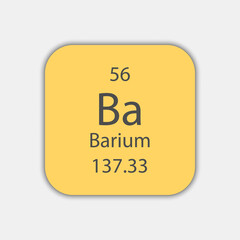 Barium symbol. Chemical element of the periodic table. Vector illustration.